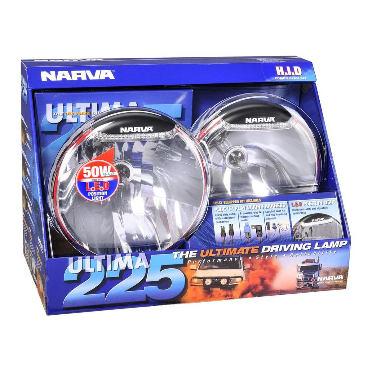 Narva Ultima 225 HID Combination Driving Lamp Kit 12V 50W - 71700HID