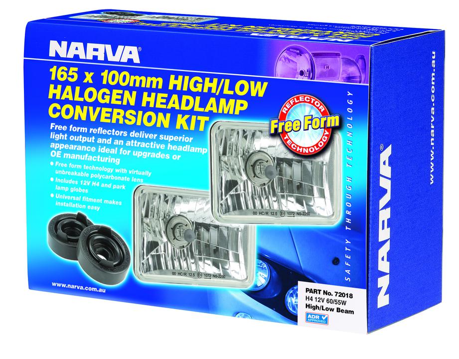 Narva H4 165X100mm Free Foam Halogen Headlamp Conversion Kit 12V 60/55W - 72018