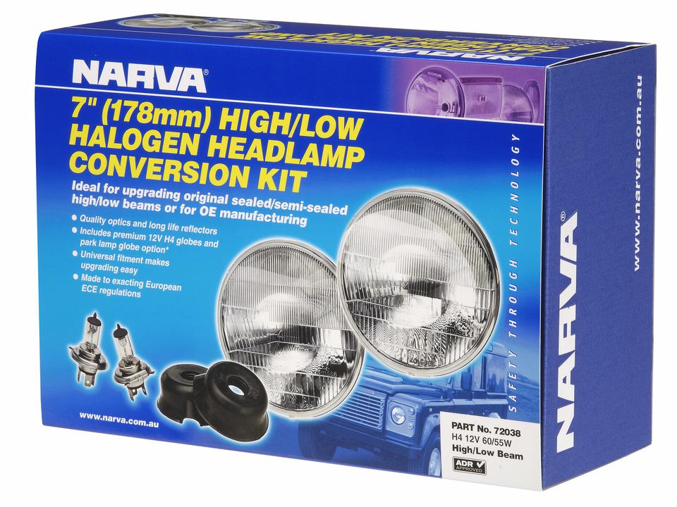 Narva 7" H4 Halogen Headlamp Conversion Kit 12V 60/55W - 72038