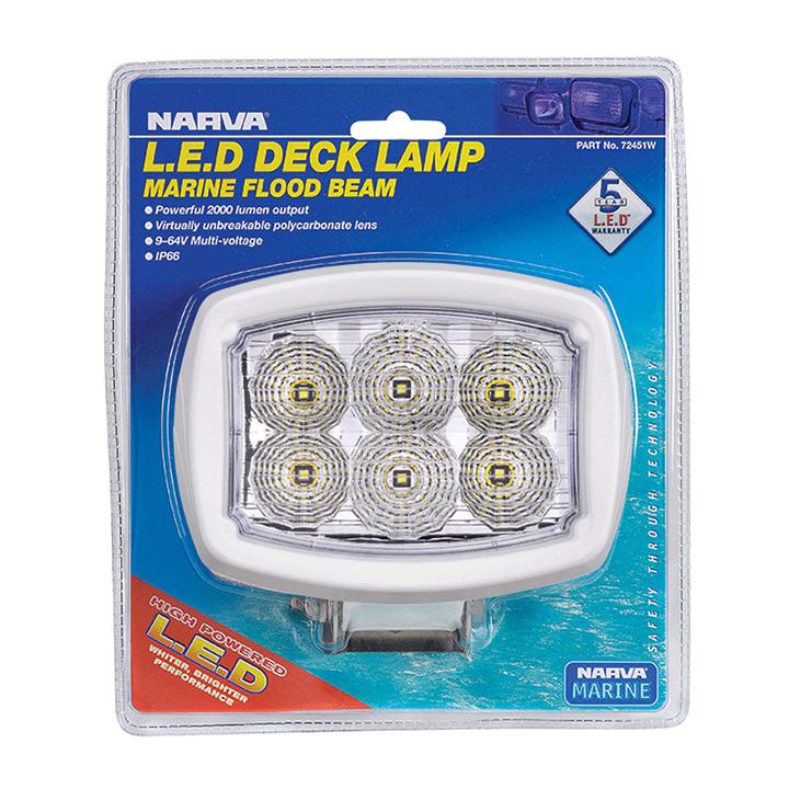 Narva LED Marine Work Lamp Flood Beam 9-64V 3000 Lumens White 72451W