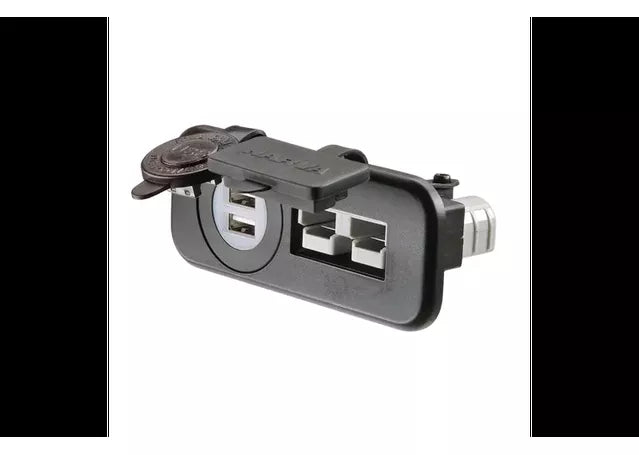 Narva Connector 50A/Dual USB Twin HDRV Socket Flush Mount 81146BL