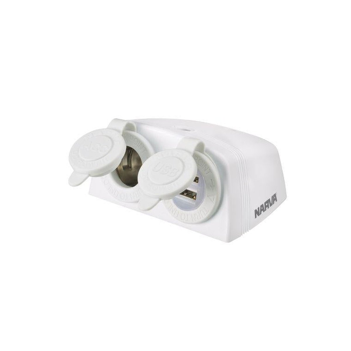 Narva HD Surface Mount Accessory/Dual USB White 81168WBL
