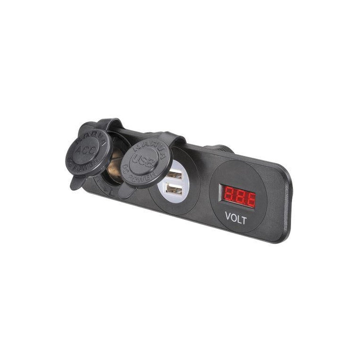 Narva HD Surface Mount Socket Accessory/Dual USB/Volt Meter 81181BL
