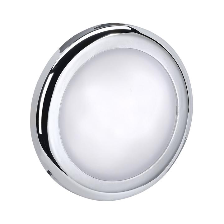 Narva Chrome Interior Lamp Round White 70mm 12V 3W 6000K 87453-12