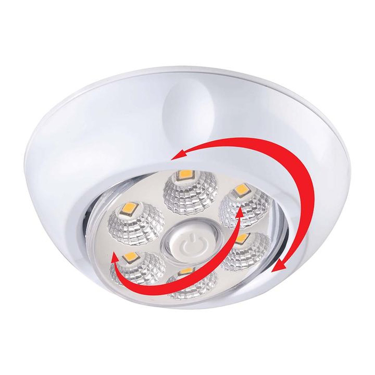 Narva LED Interior Swivel Lamp with Silver Satin Finish White 9-33V 1W 87656S