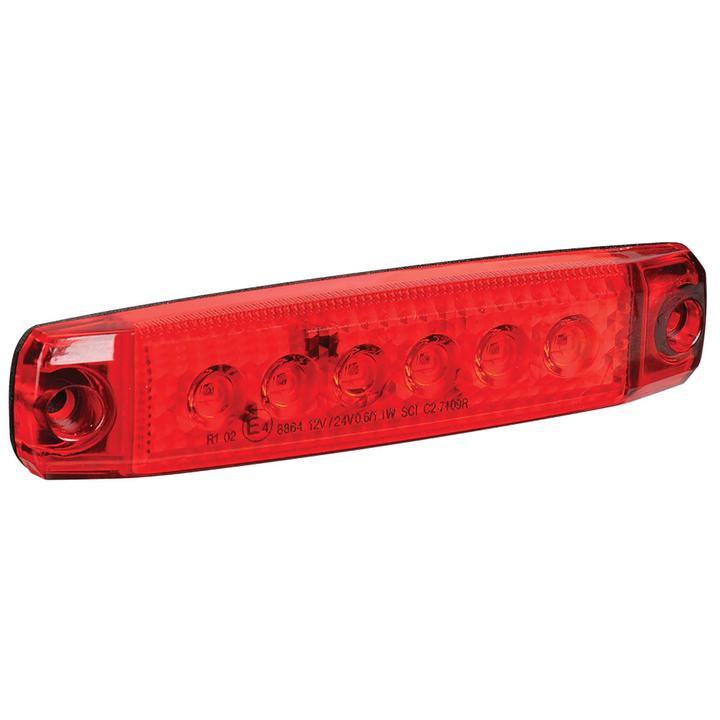 Narva Model 10 LED Rear End Outline Marker Lamp Red 96mm x 20mm 9-33V 91008BL