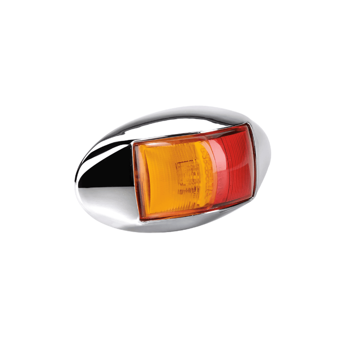 Narva LED Model 14 Side Marker Lamp 10-33V Red/Amber with Chrome Base 91404C