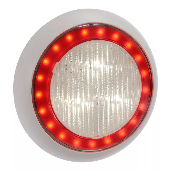 Narva Model 43 LED Reverse Lamp White with LED Tail Ring Red 9-33V 94342W