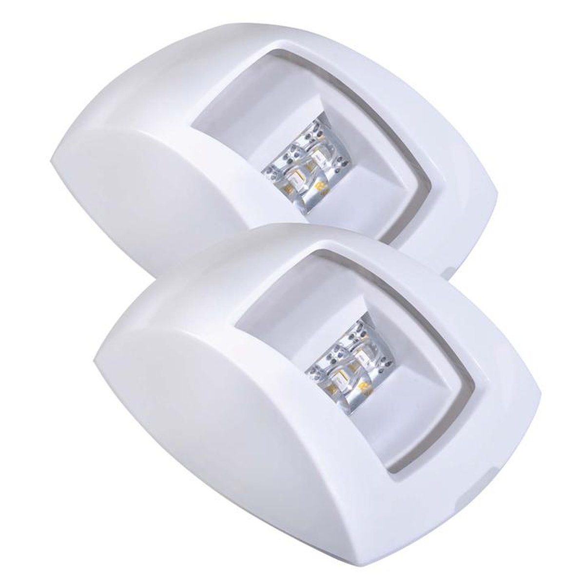 Narva 1 Nautical Mile LED Port & Starboard Lamps with White Housing and Clear Lenses 9-33V 99012BL