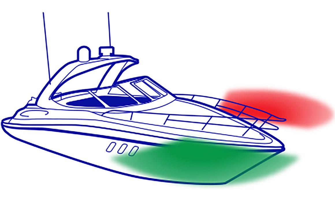 Narva 1 Nautical Mile LED Port & Starboard Lamps with Black Housing and Coloured Lenses 9-33V 99014BL