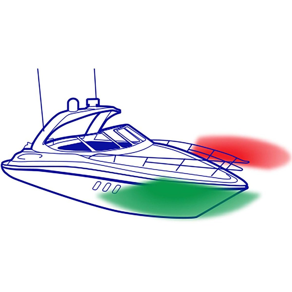 Narva 1 Nautical Mile LED Port & Starboard Lamps with White Housing and Clear Lenses 9-33V 99012BL