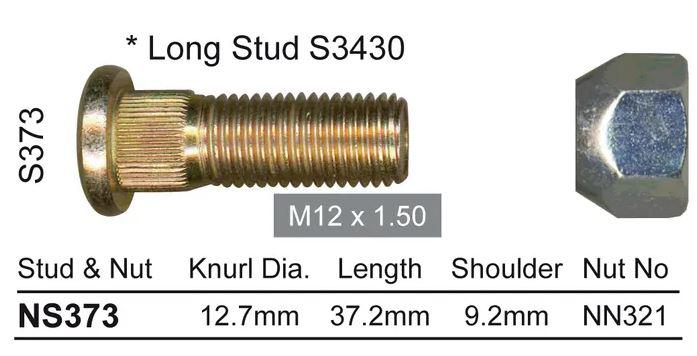 NICE Products Stud & Nut M12x1.50 NS 373
