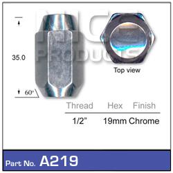NICE Wheel Nut 1/2" Chrome A219