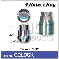 NICE Wheel Lock Nut Set 1/2" (4 Pack) C2LOCK