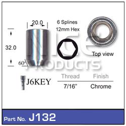 NICE Wheel Nut 7/16" Chrome J132