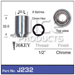 NICE Wheel Nut 1/2" Chrome J232