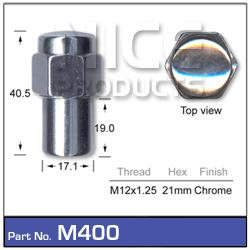 NICE Mag Wheel Nut M12x1.25 Medium Shank M400