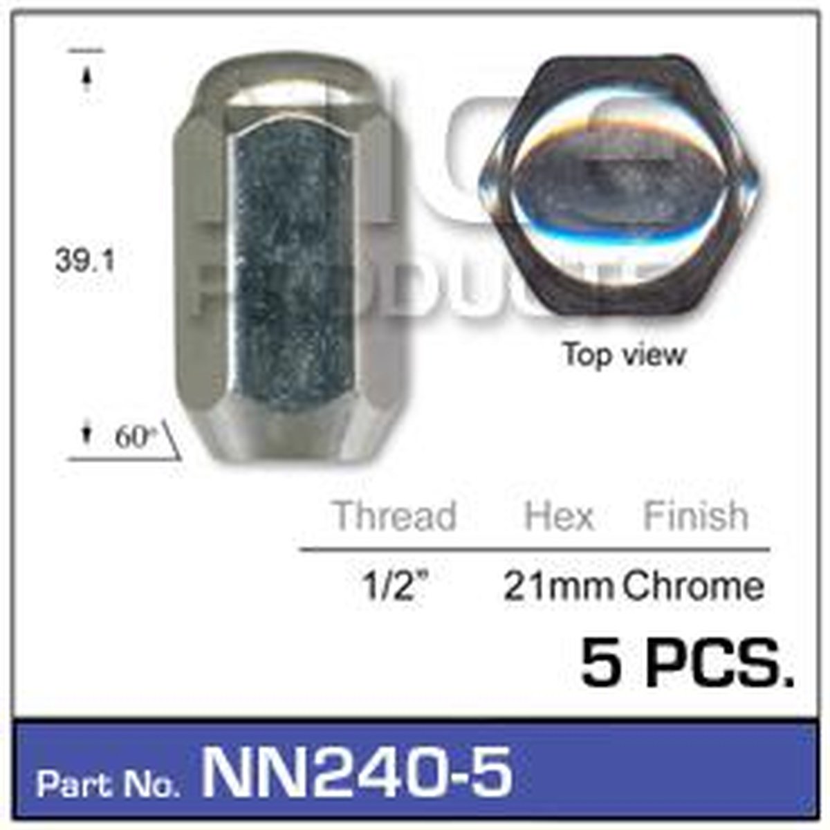 NICE Wheel Nut 1/2" Chrome (5 Pack) NN240-5