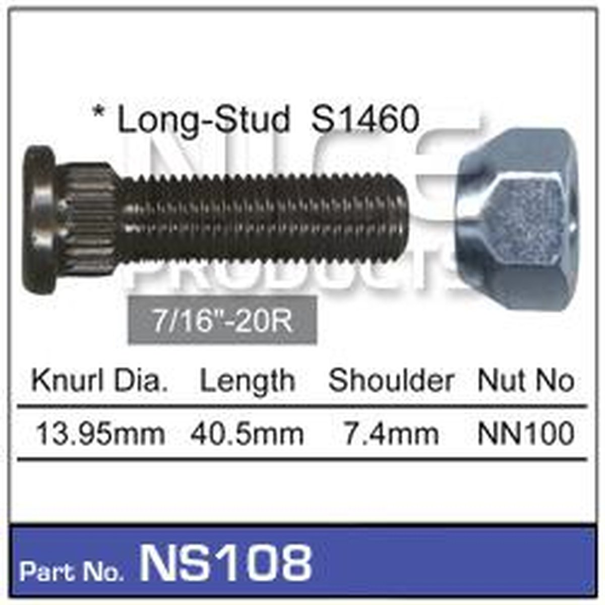 NICE Wheel Stud & Nut 7/16" 40.5mm NS108