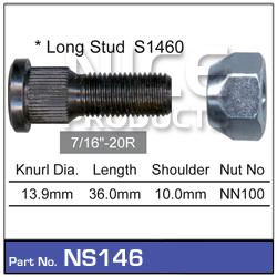NICE Wheel Stud & Nut 7/16" 36mm NS146