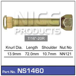 NICE Wheel Stud & Nut 7/16" 72mm NS1460