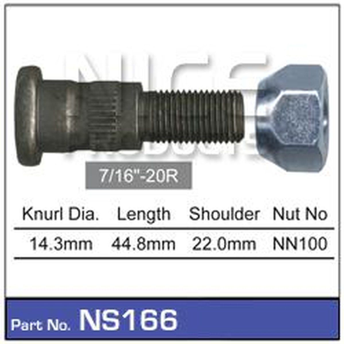 NICE Wheel Stud & Nut 7/16" 44.8mm NS166