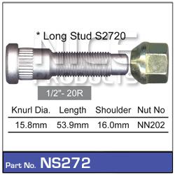NICE Wheel Stud & Nut 1/2" 53.9mm NS272