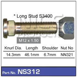 NICE Wheel Stud & Nut M12x1.50 45.2mm NS312