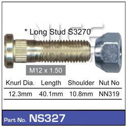 NICE Wheel Stud & Nut M12x1.50 37.8mm NS327