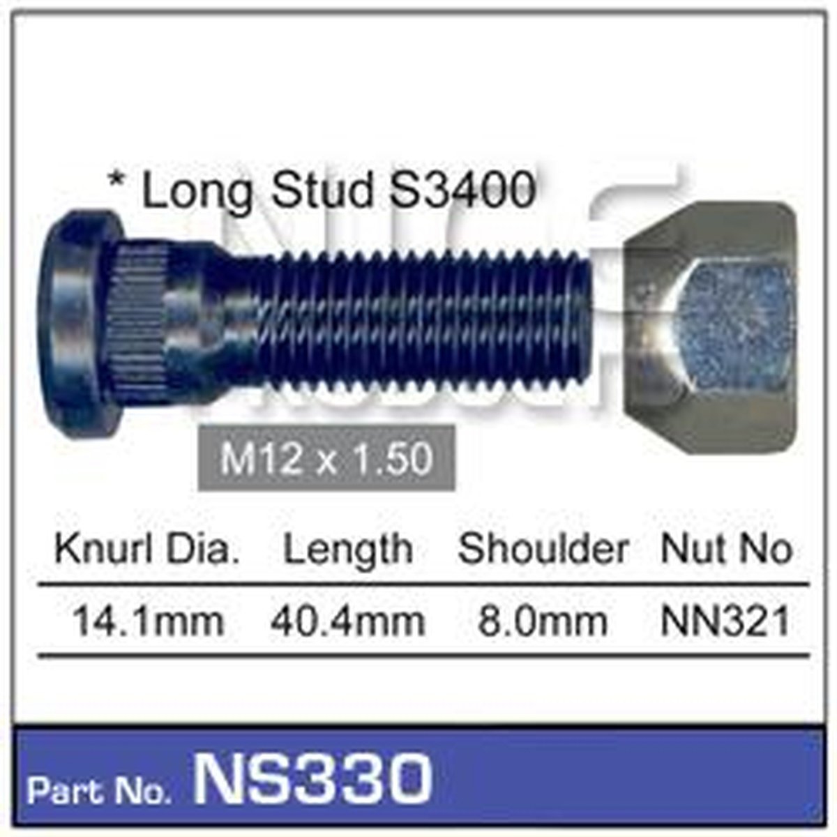 NICE Wheel Stud & Nut M12x1.50 38.9mm NS330