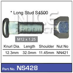 NICE Wheel Stud & Nut M12x1.25 32mm NS428