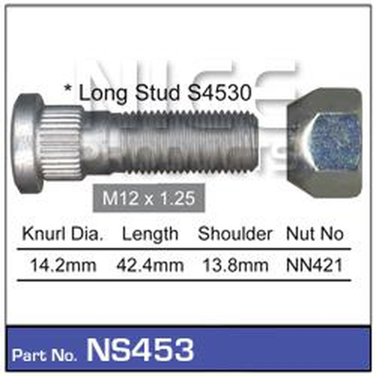 NICE Wheel Stud & Nut M12x1.25 42.4mm NS453