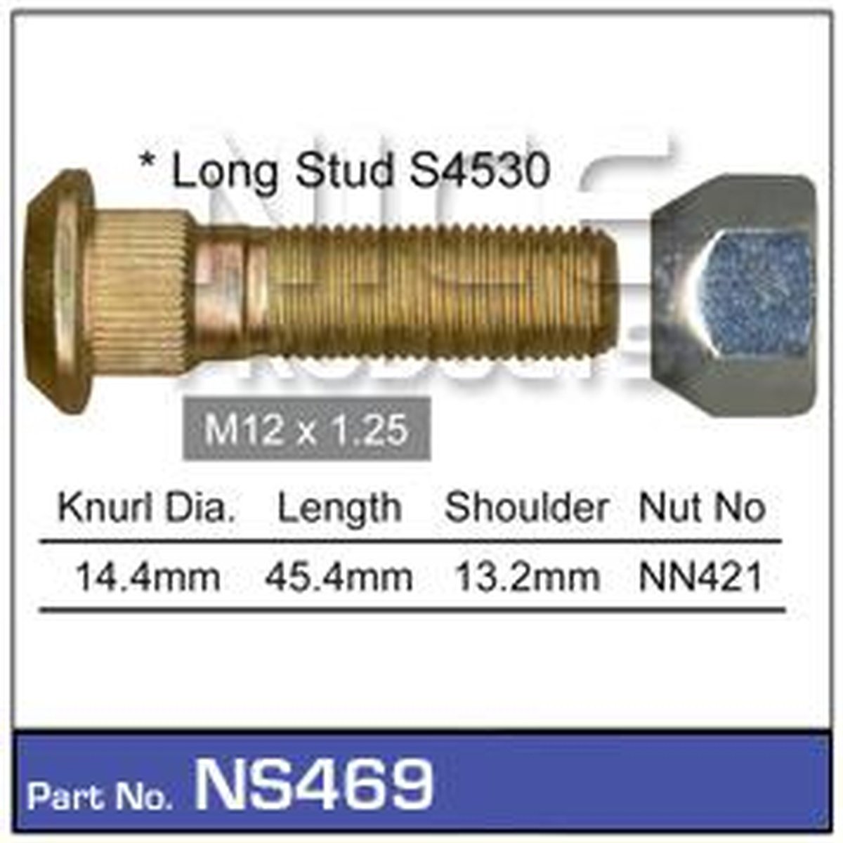 NICE Wheel Stud & Nut M12x1.25 43.5mm NS469