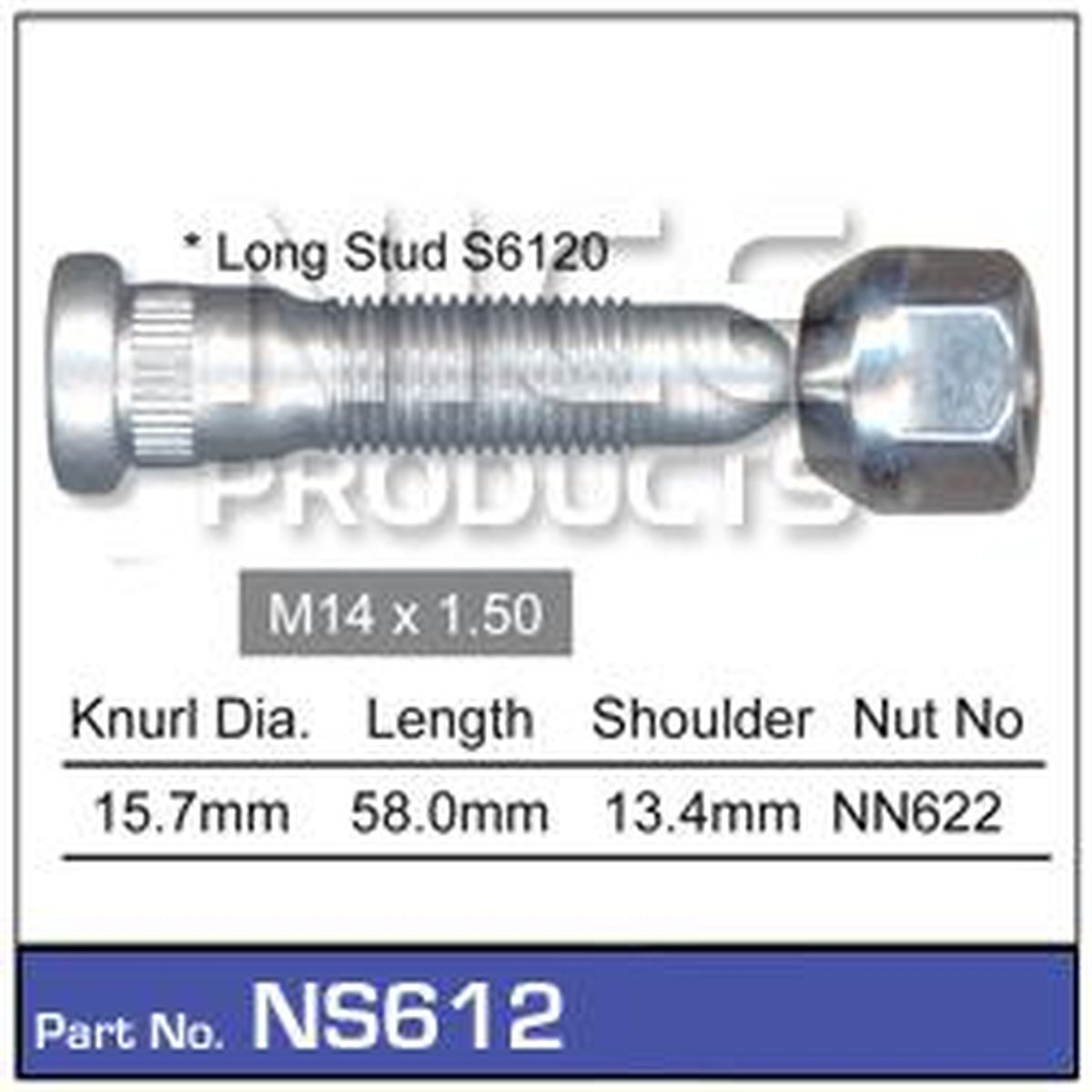 NICE Wheel Stud & Nut M14x1.50 58mm NS612