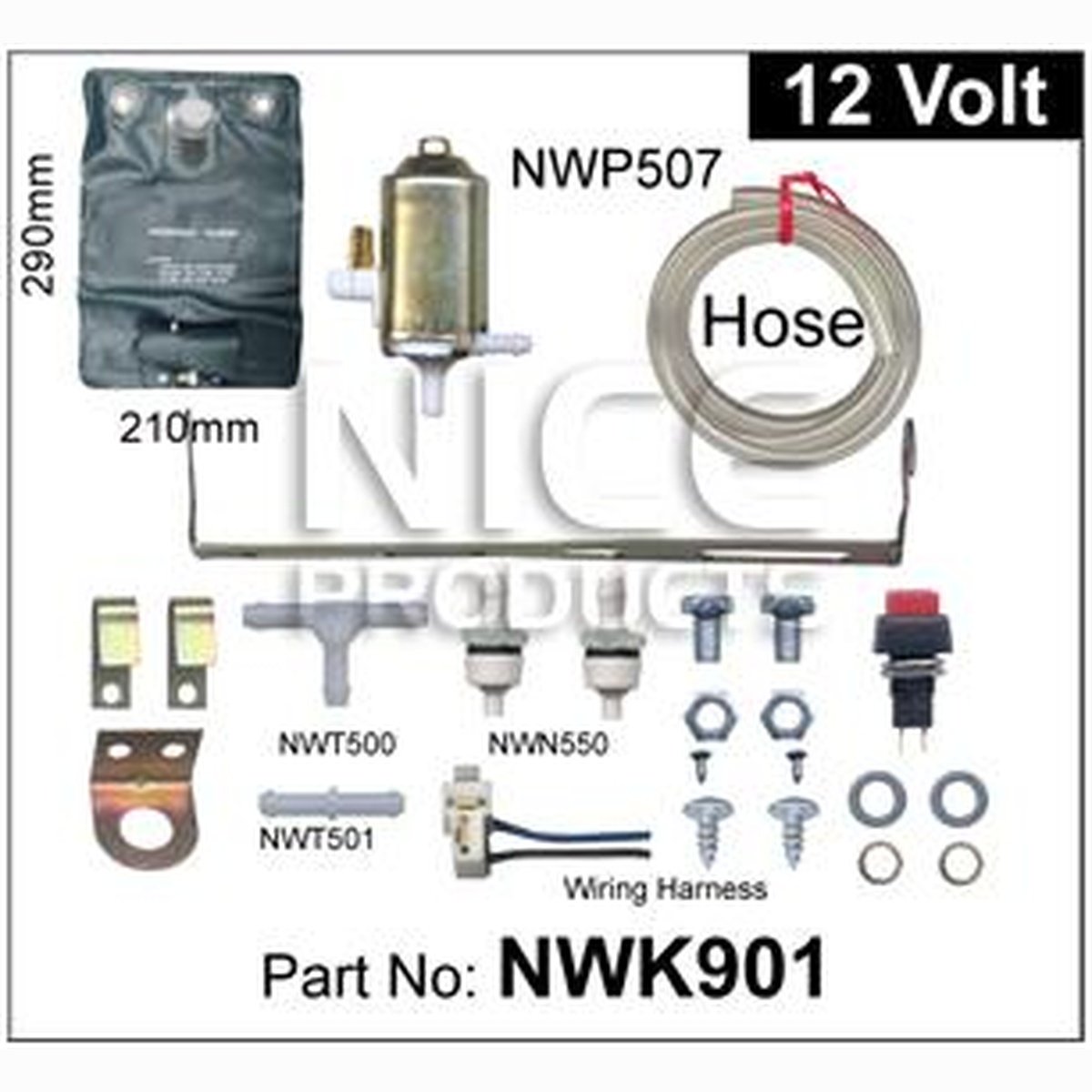 NICE Windscreen Washer Pump Kit NWK901