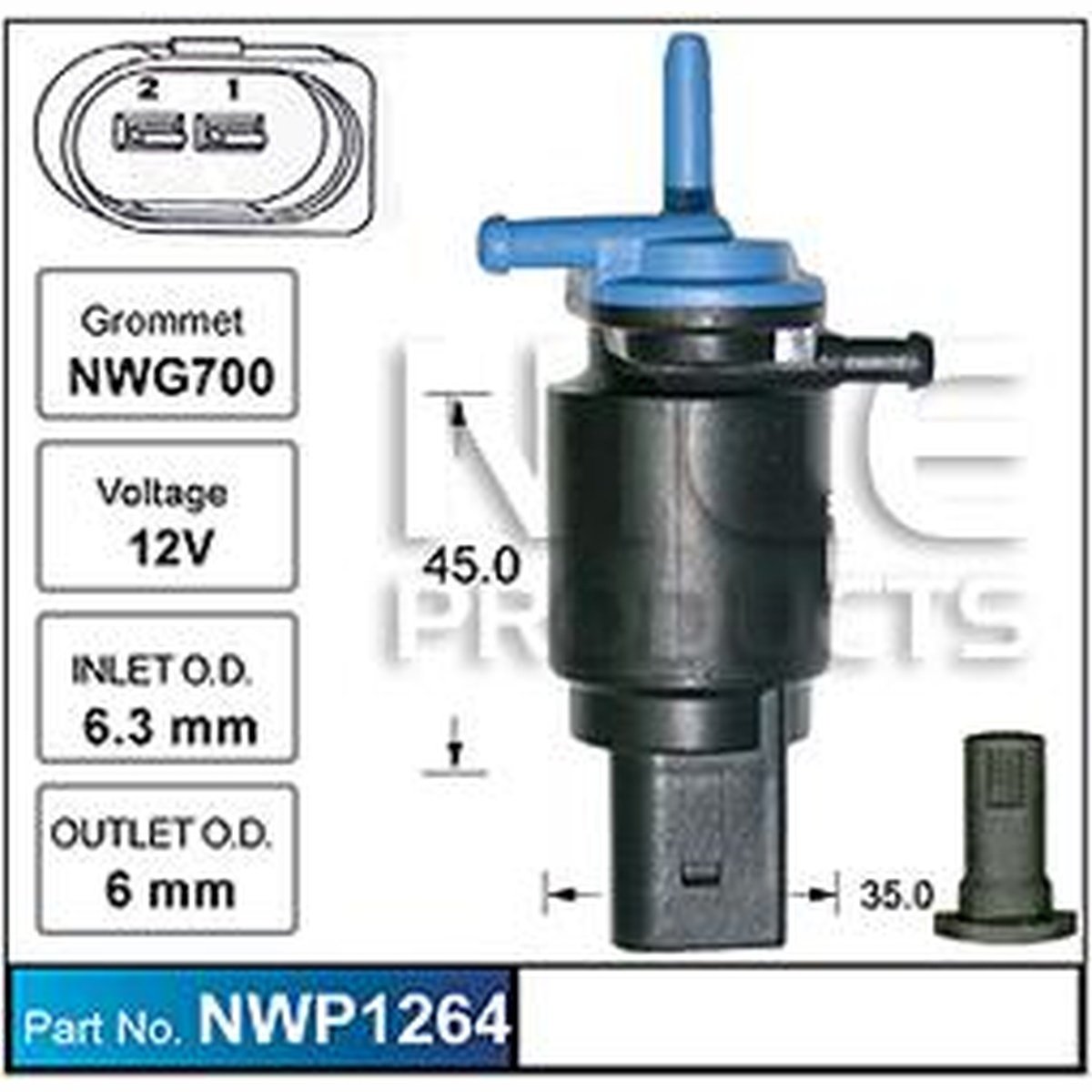 NICE Windscreen Washer Pump NWP1264