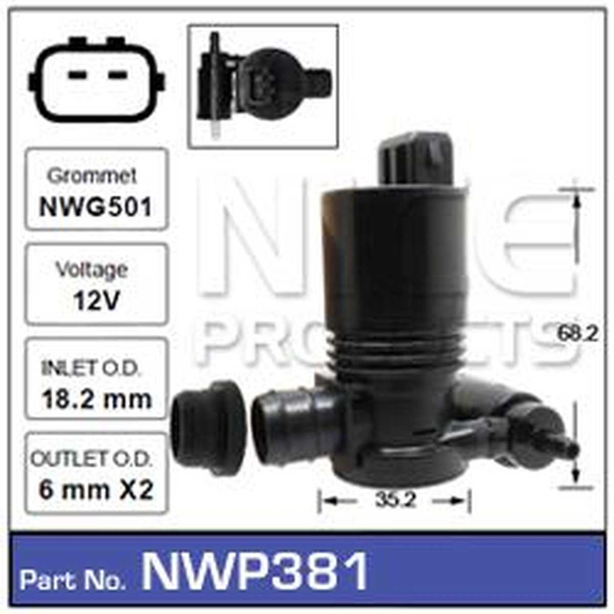 NICE Windscreen Washer Pump NWP381