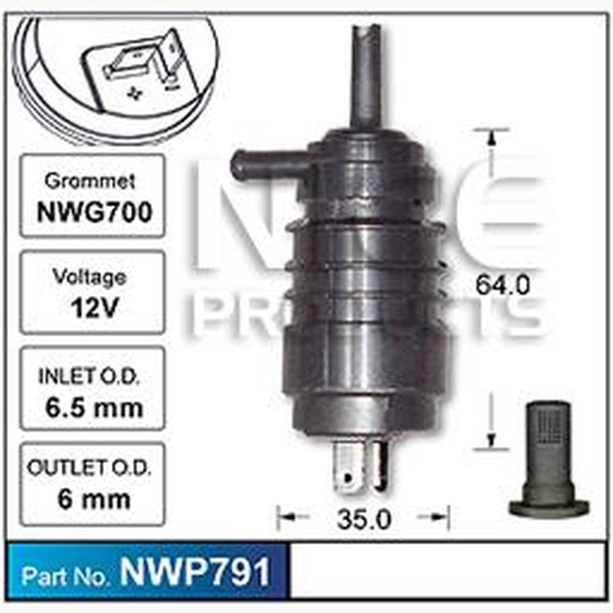 NICE Windscreen Washer Pump NWP791