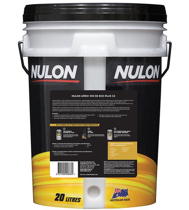 Nulon APEX+ 0W-30 Performance C2 Engine Oil 20L Full Synthetic APX0W30C2-20