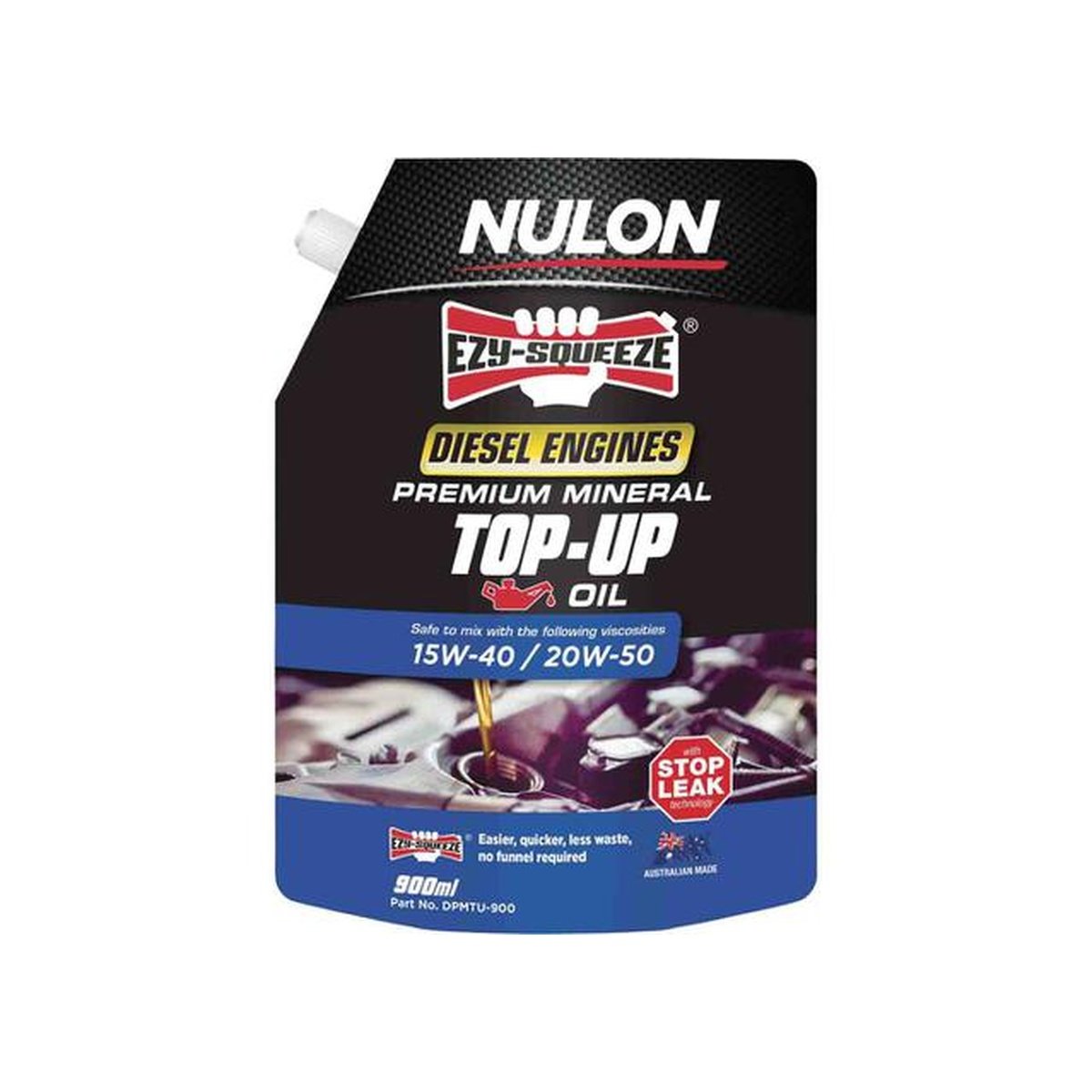Nulon EZY-SQUEEZE Diesel Engine Premium Mineral Engine Oil Top-Up 900ml