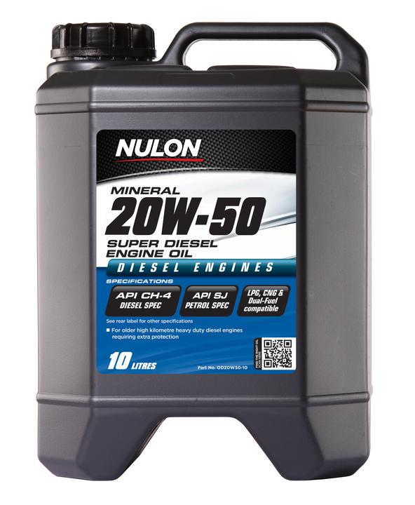 Nulon Premium 20W-50 Mineral Oil Super Diesel 10L OD20W50-10