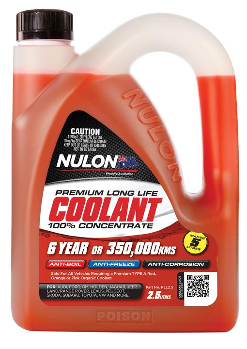 Nulon Red Premium Long Life Coolant 100% Concentrate 2.5L RLL2.5