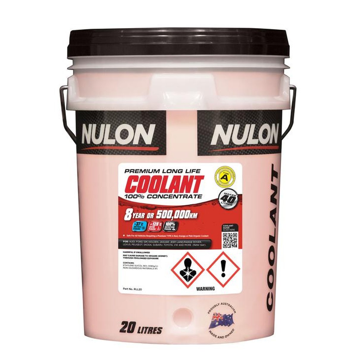 Nulon Red Premium Long Life Coolant 100% Concentrate 20L RLL20