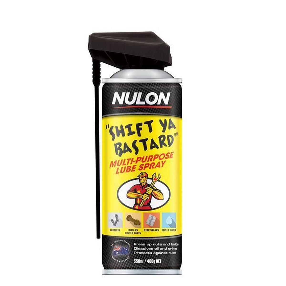 Nulon Shift Ya Bastard Multi Purpose Lube Aerosol Spray 400g SYN75W85-1E