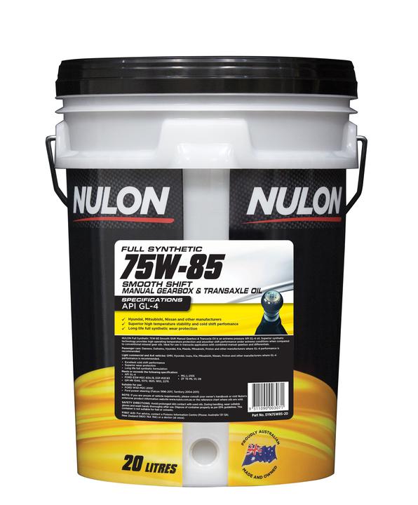 Nulon 75W-85 Manual Gearbox and Transaxle Oil 20L Full Synthetic SYN75W85-20