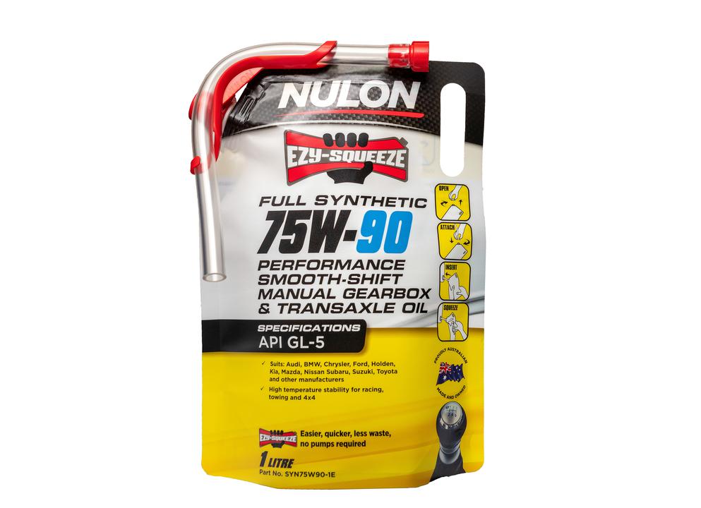 Nulon EZY-SQUEEZE 75W-90 Gearbox and Transaxle Oil 1L Full Synthetic SYN75W90-1E