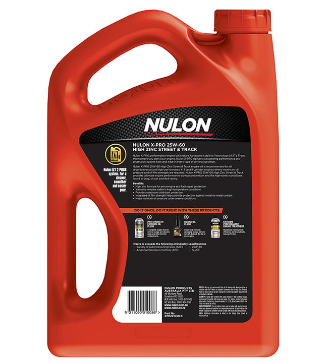 Nulon X-PRO 25W-60 High Zinc Street & Track Engine Oil 5L Mineral XPR25W60-5