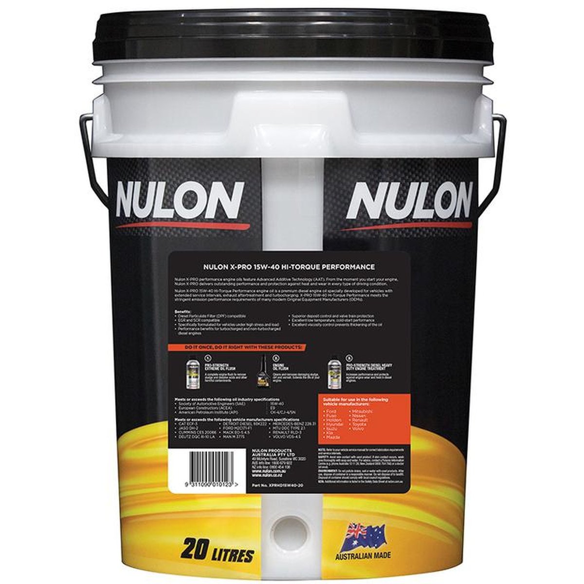 Nulon X-PRO 15W-40 Hi-Torque Performance Engine Oil 20L Mineral XPRHD15W40-20