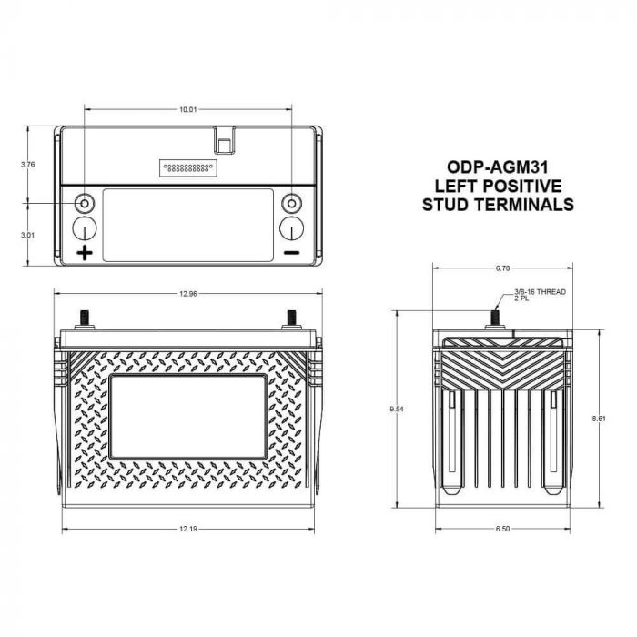 ODYSSEY Battery 12V 1150 CCA 205RC 31-PC2150