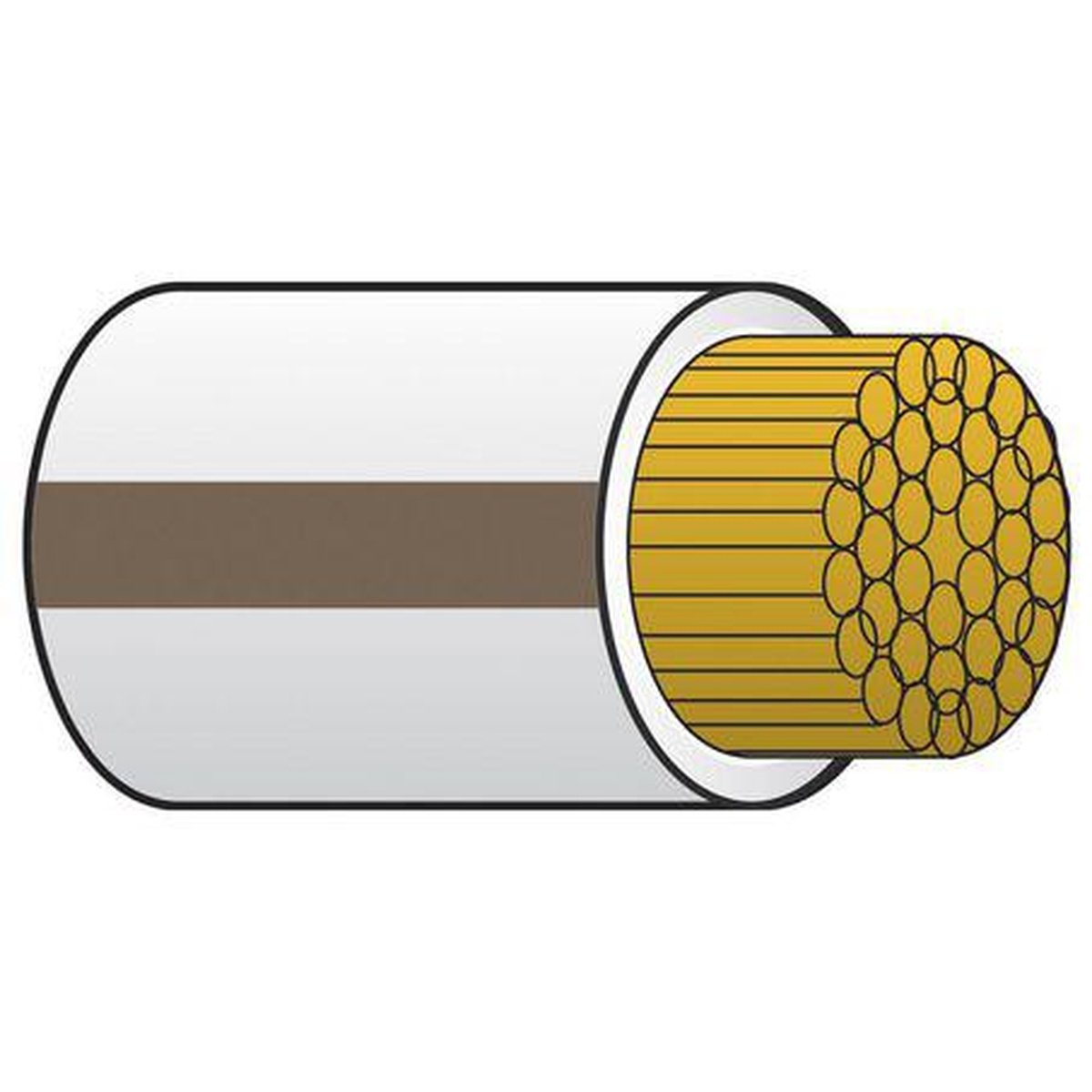 OEX Automotive Cable Single Core 2mm White W/Brown Trace 50M Roll ACX0578